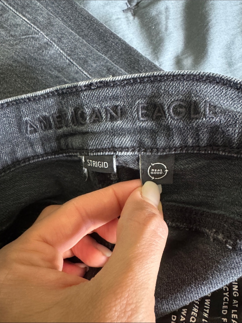 American Eagle Outfitters Black/Drk Gray Strigid Stovepipe Jeans Size 000 Reg - Picture 3 of 6